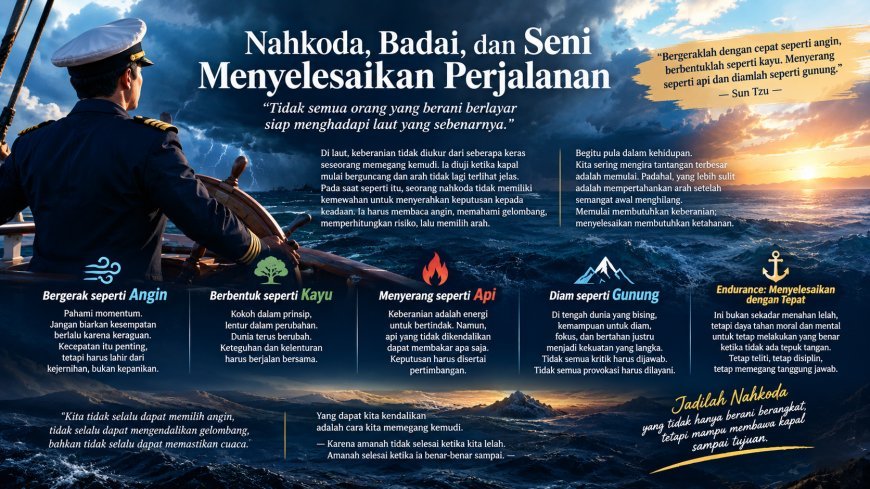Nahkoda, Badai, dan Seni Menyelesaikan Perjalanan